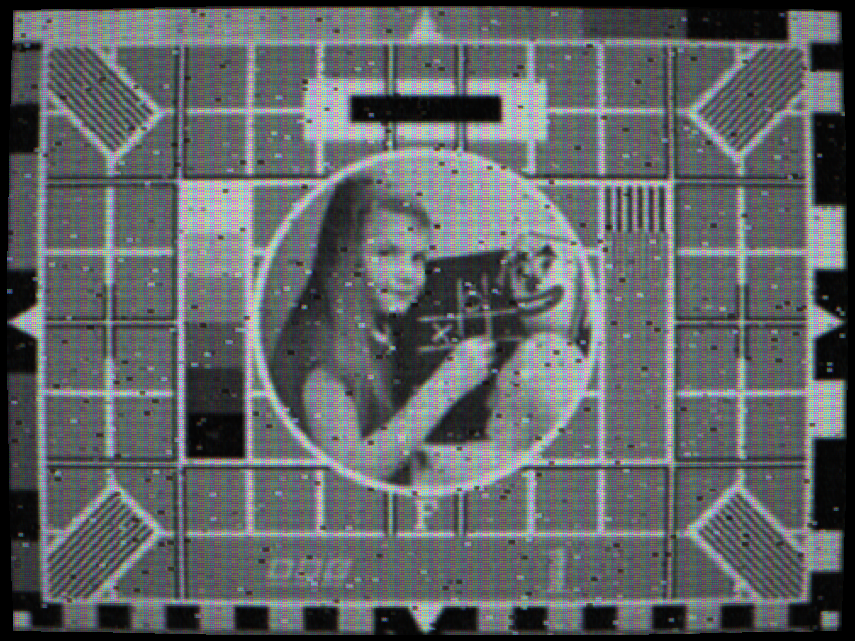 Apollo slow-scan television, monochrome and grainy