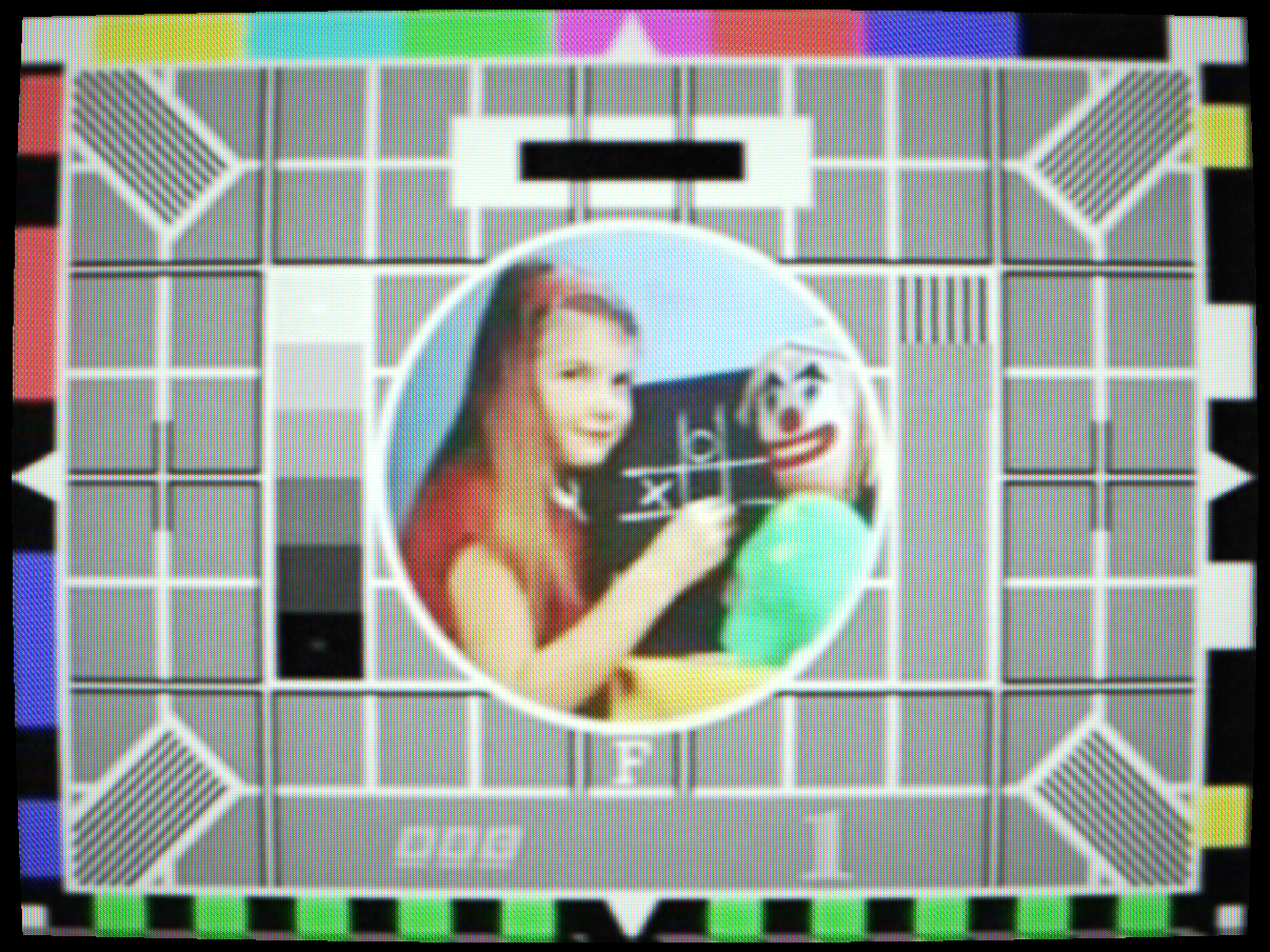 Bloom and halation — bright areas glow into surrounding darkness through the phosphor and glass