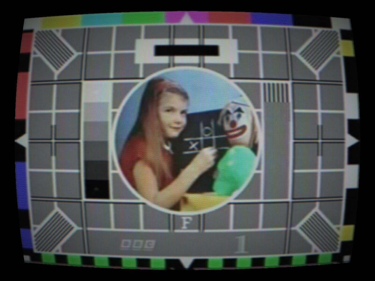 High face-plate curvature — strong spherical barrel distortion on older CRTs