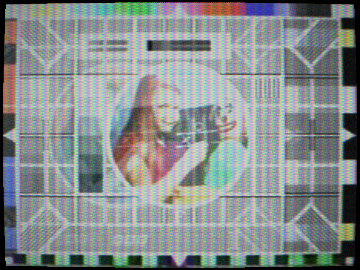 Multipath ghosting — signal reflections produce echoed images