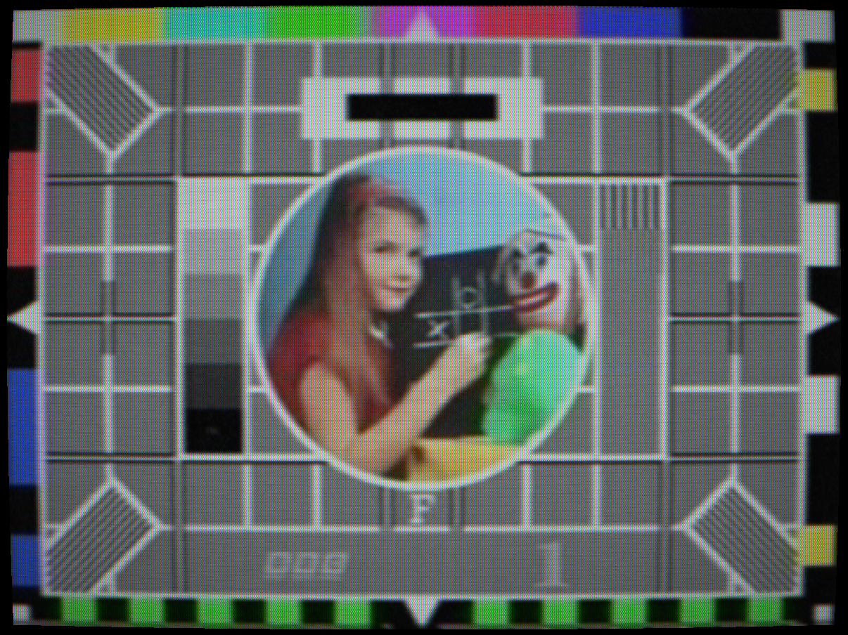 NTSC hue +25° — uncorrected path phase shifts all colours